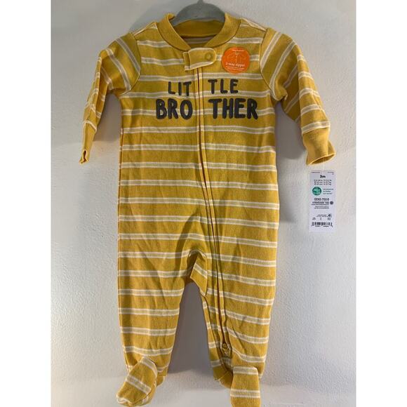 CARTER’S Boy’s NWT “Little Brother” 2-Way Zipper One Piece / Size: 3 Months - Picture 6 of 7